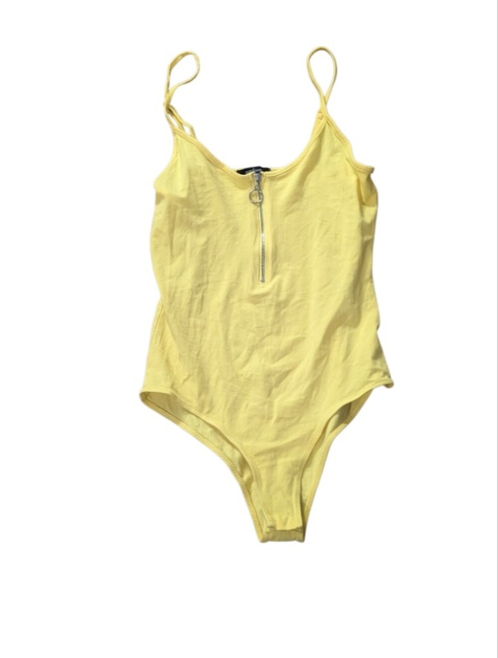 🏝️ Ambiance Yellow Zip-Front Women's Tank Top Bodysuit